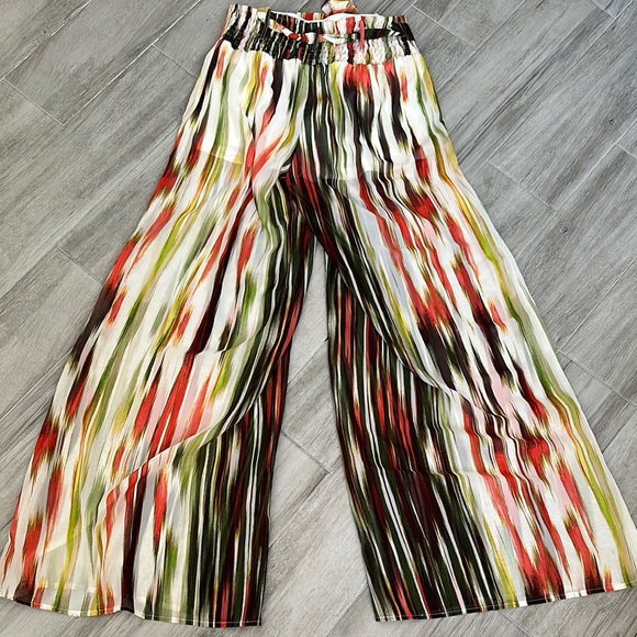 Colorful Striped Wide-Leg Pants - Picture 6 of 9
